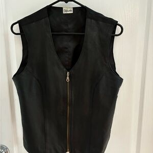 Black Leather vest Size Medium